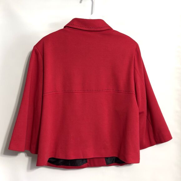 Dressbarn Woman XL Blazer Jacket w/ 2 Large Buttons Red & Black Polyester - Picture 6 of 10